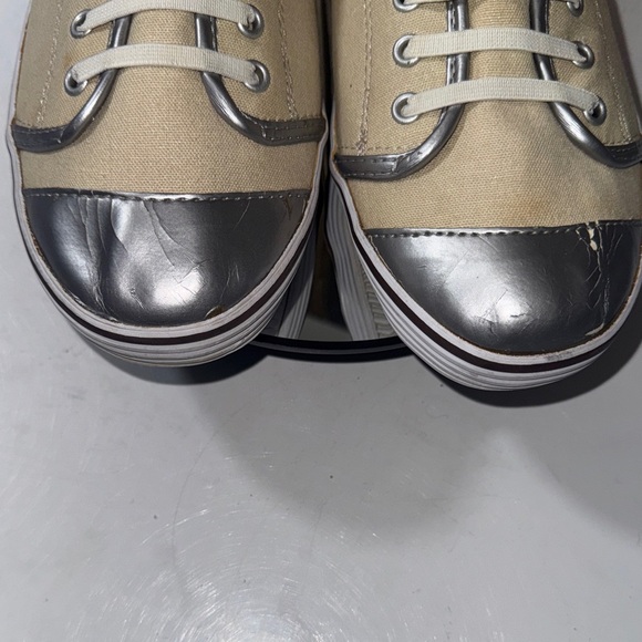Ralph Lauren Women's Metallic Canvas Sneakers - Size 9B - Picture 9 of 10